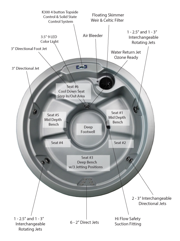 Luna 114RS hot tub details